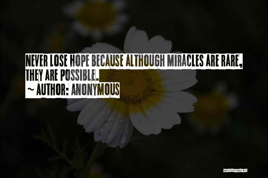 I Will Never Lose Hope Quotes By Anonymous