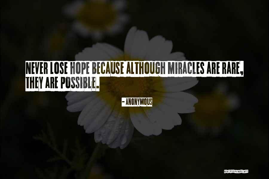 I Will Never Lose Hope Quotes By Anonymous