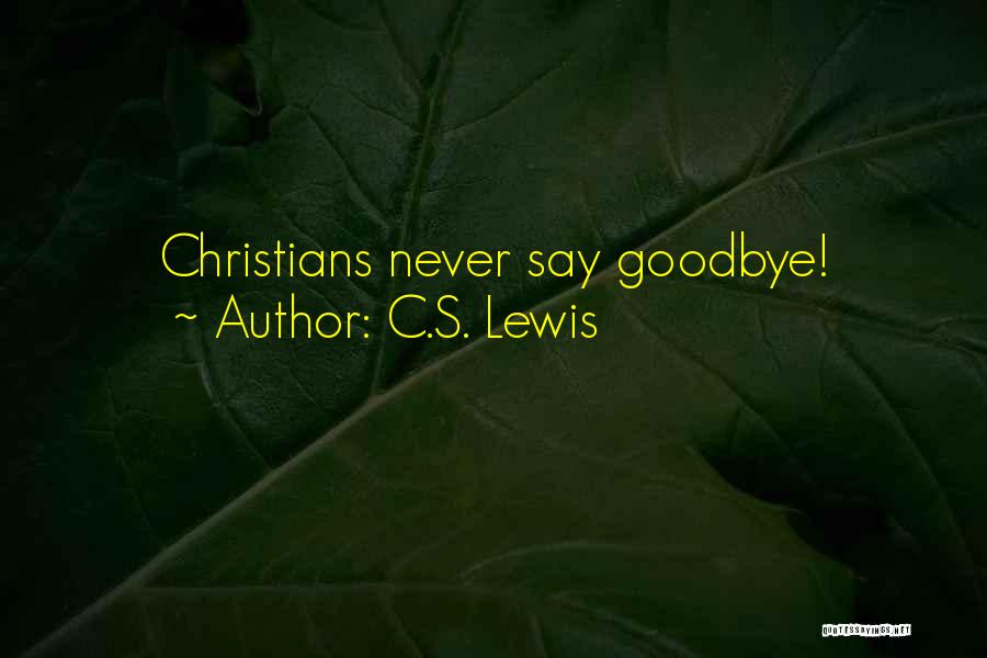 I Will Never Say Goodbye Quotes By C.S. Lewis