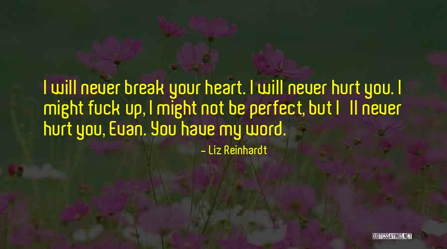 I Will Not Break Your Heart Quotes By Liz Reinhardt I Will Not Break Your Heart Quotes By Liz Reinhardt