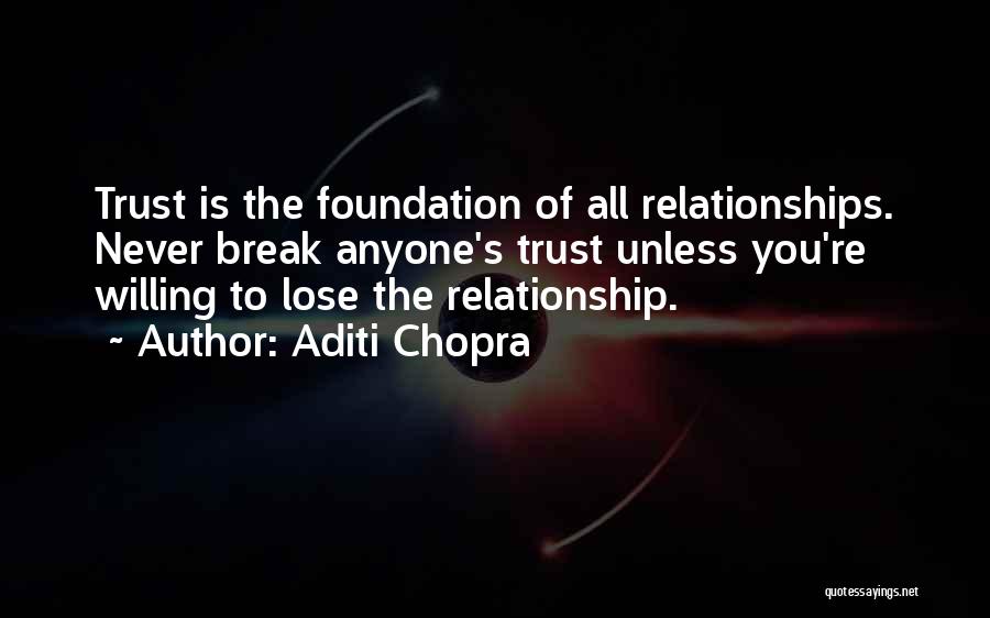 I Will Not Break Your Trust Quotes By Aditi Chopra
