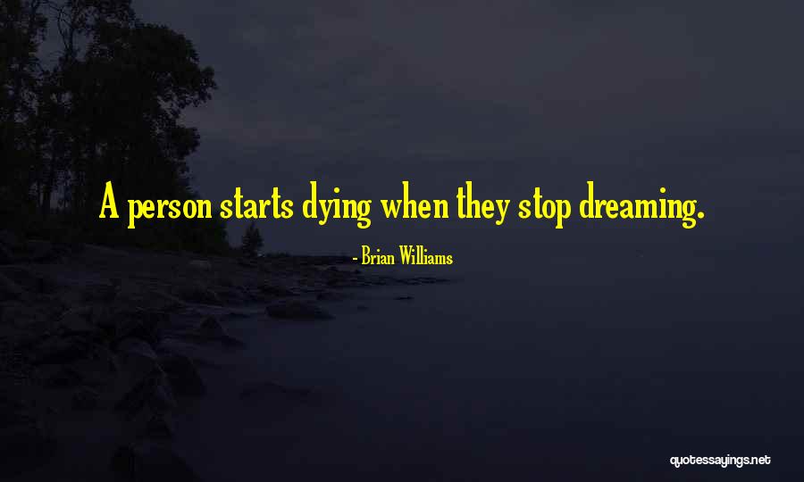 I Will Not Stop Dreaming Quotes By Brian Williams