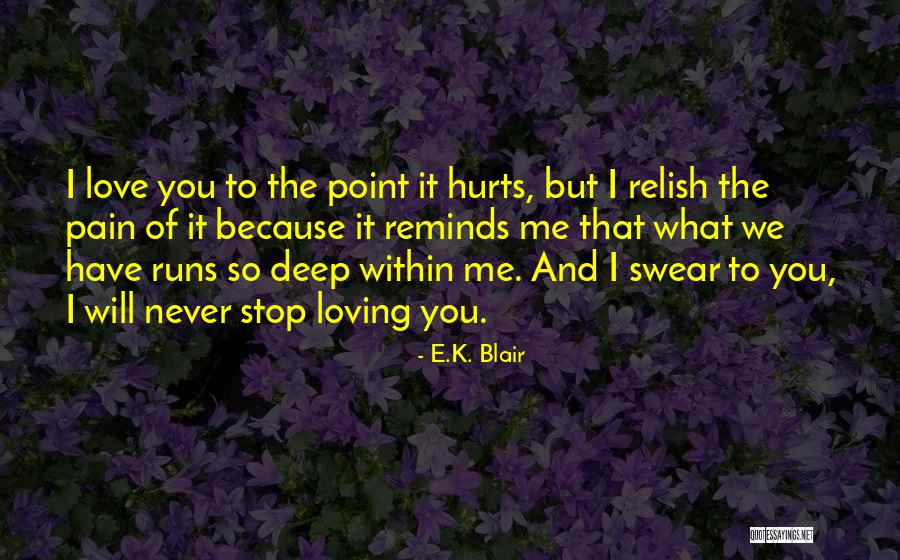 I Will Stop Loving You Quotes By E.K. Blair