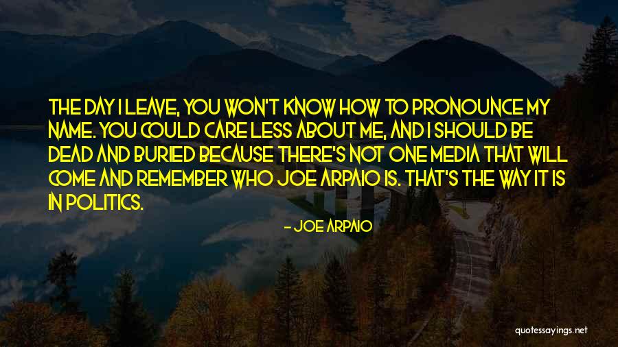 I Won't Leave You Quotes By Joe Arpaio