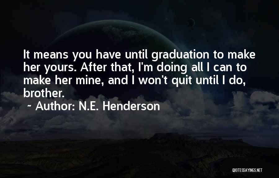 I Won't Quit Quotes By N.E. Henderson