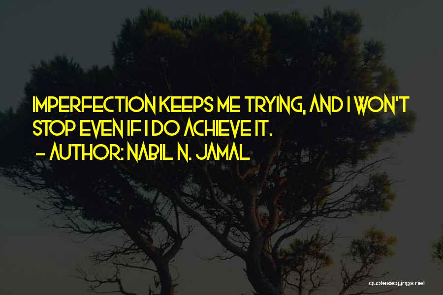 I Won't Stop Trying Quotes By Nabil N. Jamal