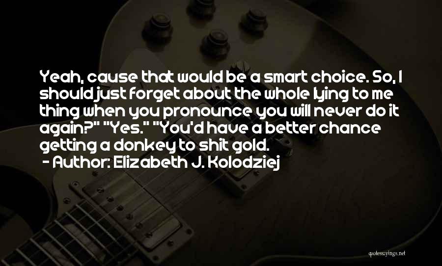 I Would Never Forget You Quotes By Elizabeth J. Kolodziej