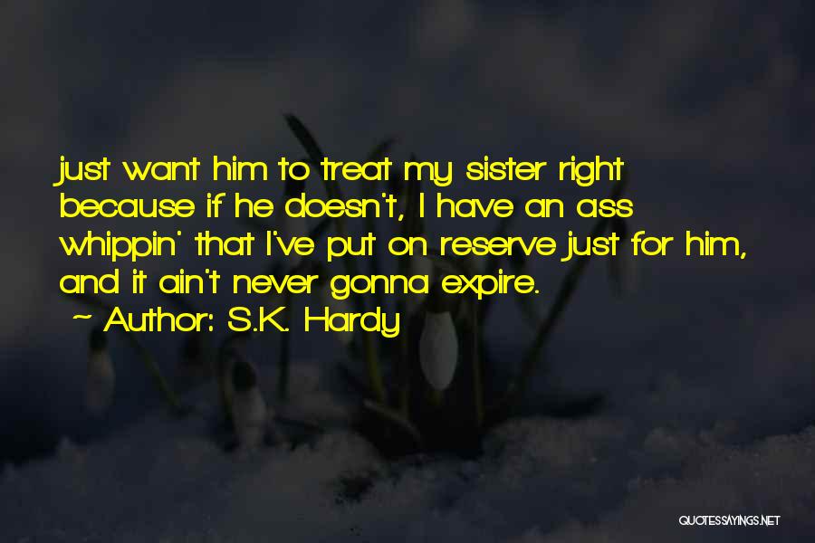 I Would Treat You Right Quotes By S.K. Hardy