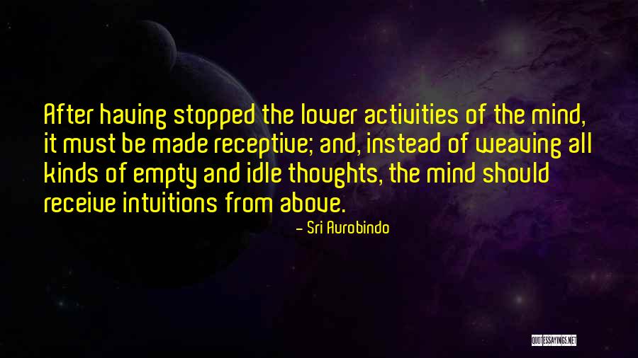 Idle Thoughts Quotes By Sri Aurobindo Idle Thoughts Quotes By Sri Aurobindo