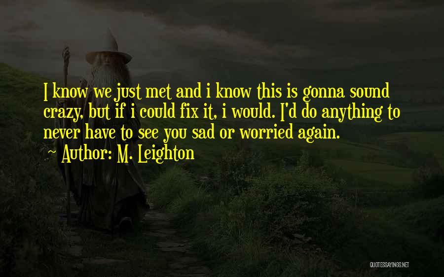 If I Could Do It Again Quotes By M. Leighton