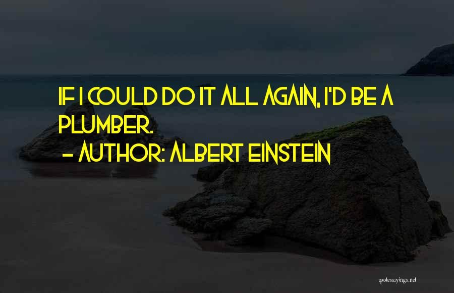 If I Could Do It All Again Quotes By Albert Einstein