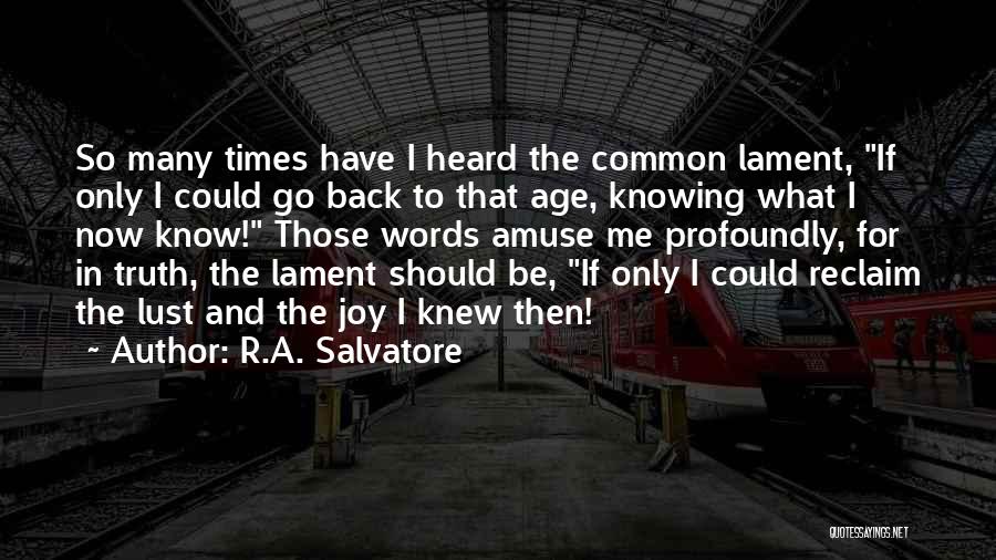 If I Knew What I Know Now Quotes By R.A. Salvatore