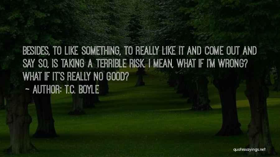 If I Say It I Mean It Quotes By T.C. Boyle