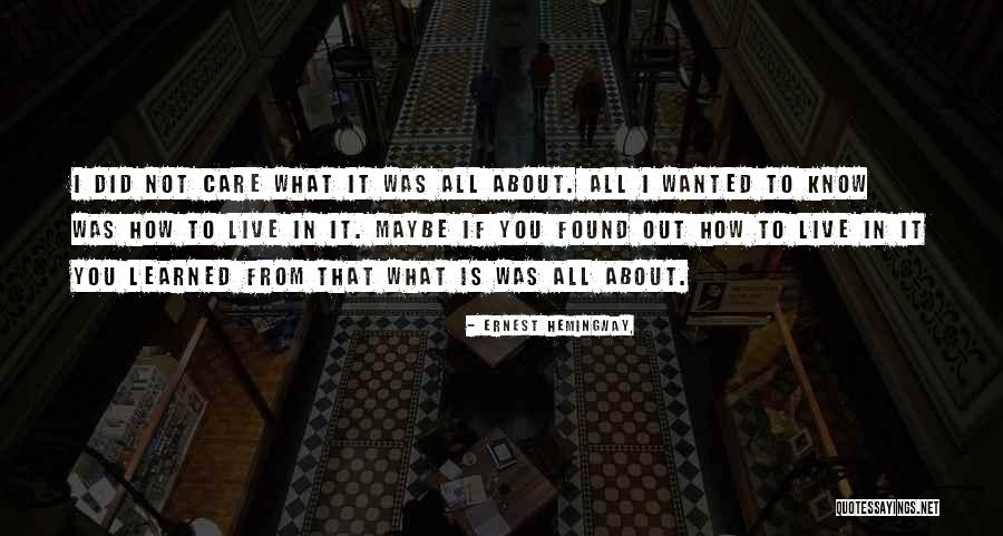 If I Was You Quotes By Ernest Hemingway,