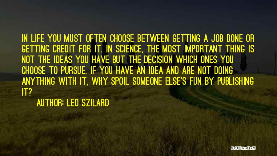 If It Not Fun Quotes By Leo Szilard
