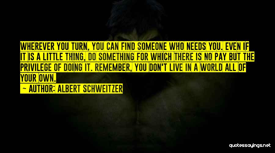 If Someone Needs You Quotes By Albert Schweitzer