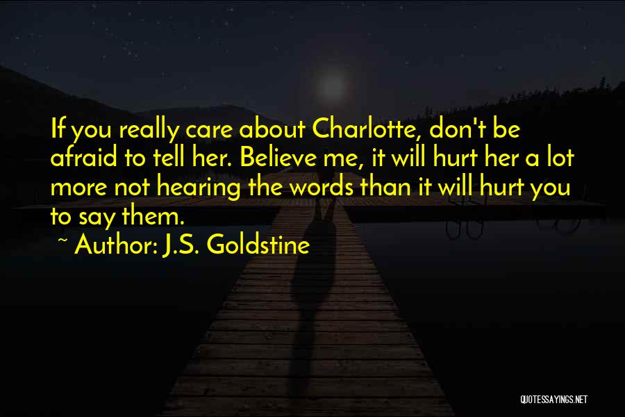 If You Don't Care Tell Me Quotes By J.S. Goldstine