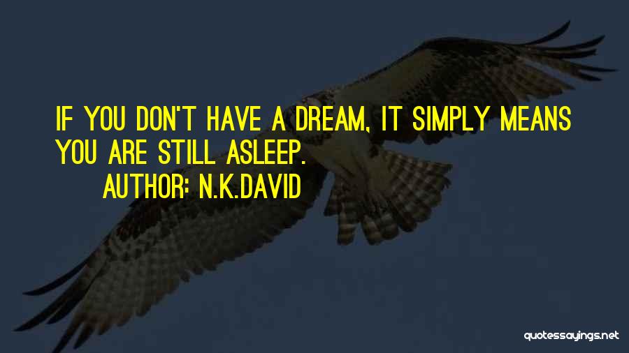 If You Don't Dream Quotes By N.K.David