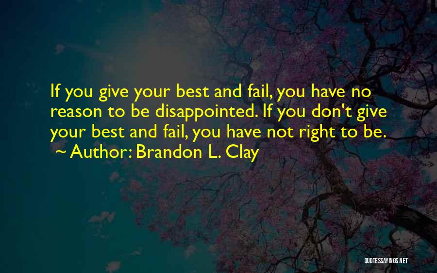 If You Fail Don't Give Up Quotes By Brandon L. Clay