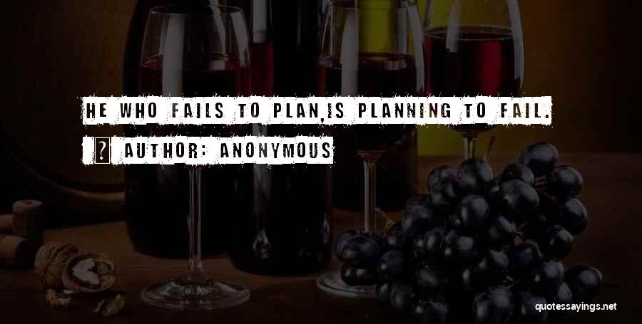 If You Fail To Plan Quotes By Anonymous