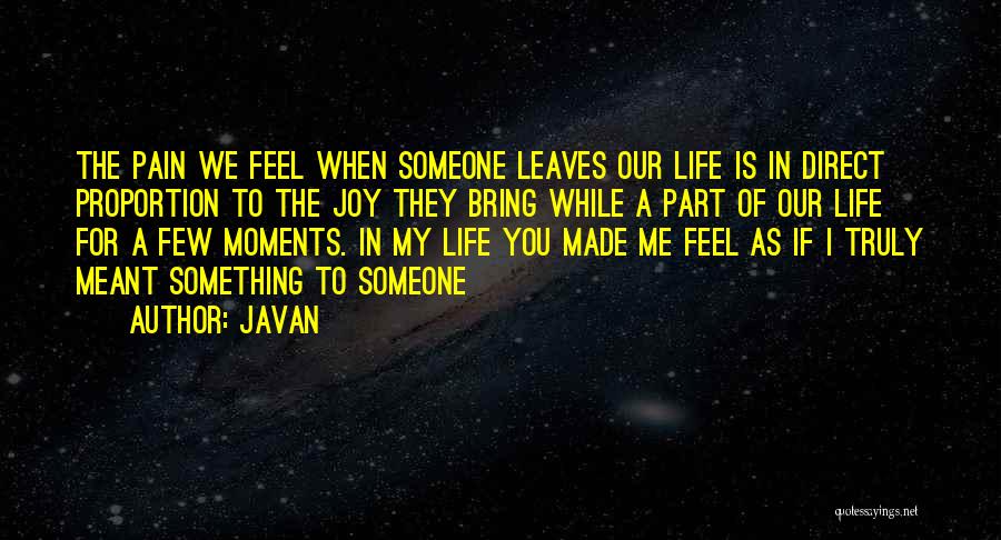 If You Meant Something To Someone Quotes By Javan