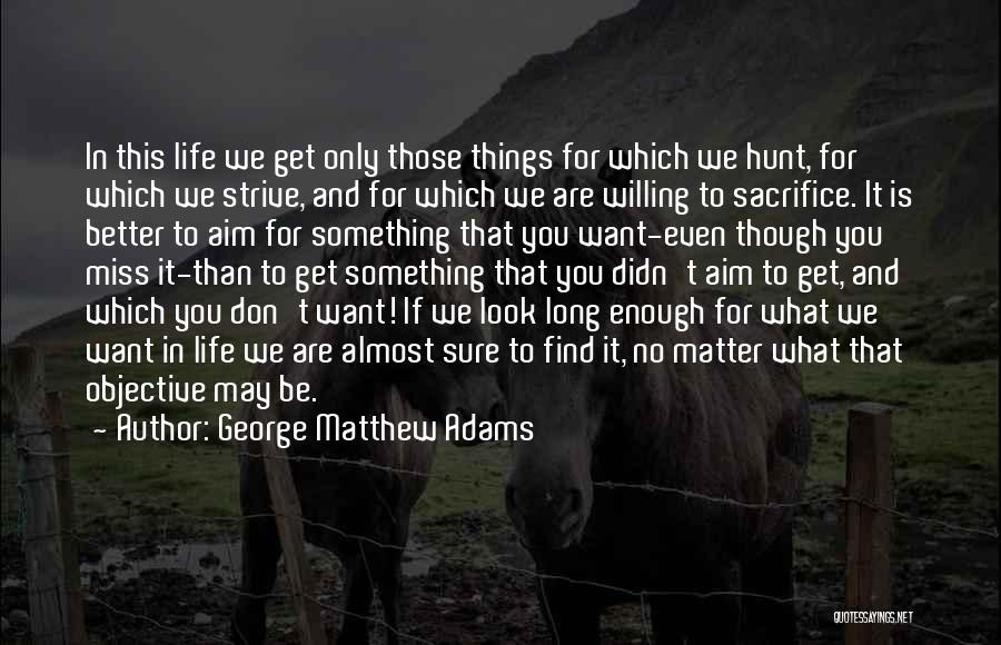 If You Miss Something Quotes By George Matthew Adams