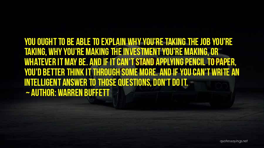 If You Think You Can Do Better Quotes By Warren Buffett