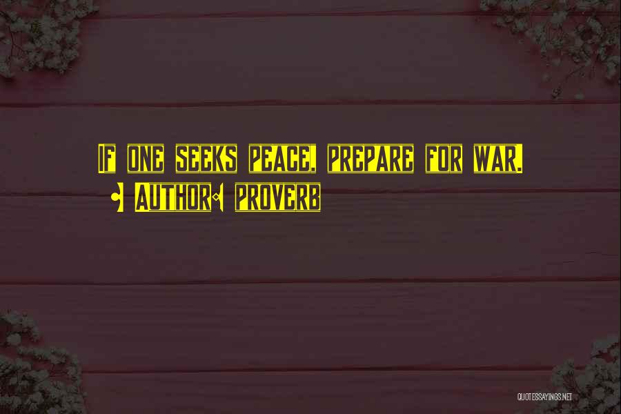 If You Want Peace Prepare For War Quotes By Proverb