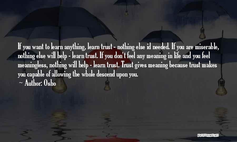 If You Want To Learn Quotes By Osho