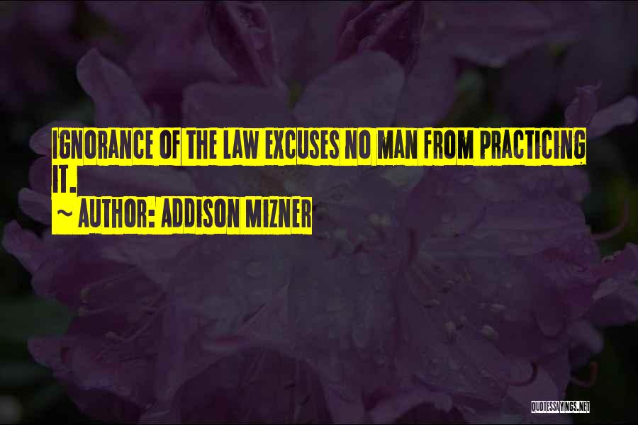 Ignorance Of The Law Quotes By Addison Mizner