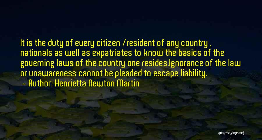 Ignorance Of The Law Quotes By Henrietta Newton Martin