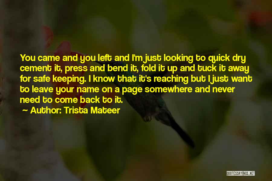 I'll Never Come Back To You Quotes By Trista Mateer