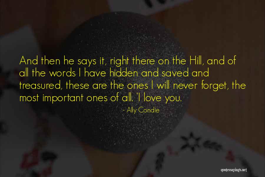 I'll Never Forget You Love Quotes By Ally Condie