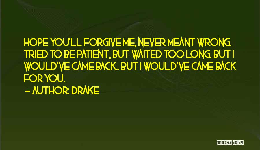 I'll Never Forgive You Quotes By Drake