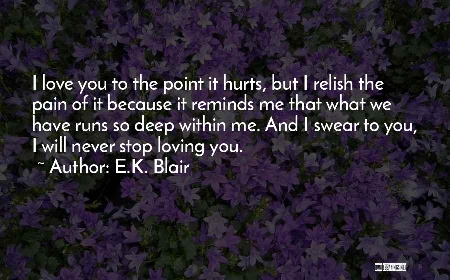 I'll Never Stop Loving You Quotes By E.K. Blair