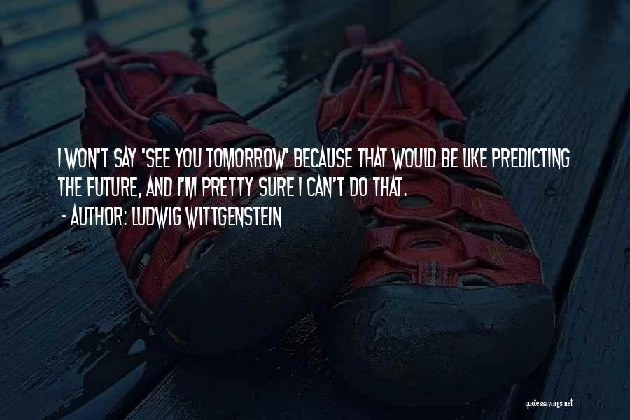 I'll See You Tomorrow Quotes By Ludwig Wittgenstein