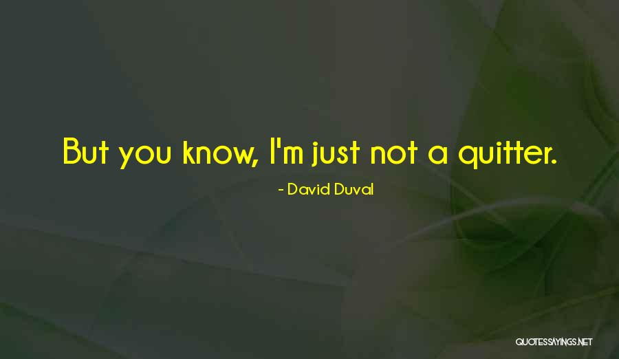 I'm A Quitter Quotes By David Duval