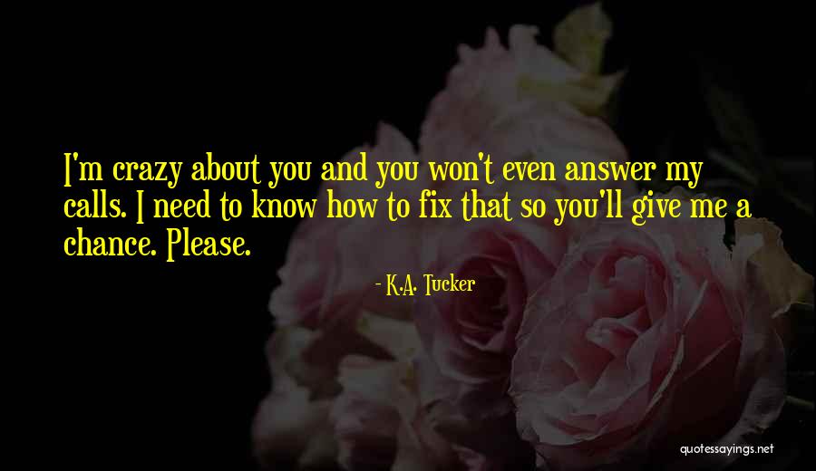 I'm Crazy You Quotes By K.A. Tucker I'm Crazy You Quotes By K.A. Tucker