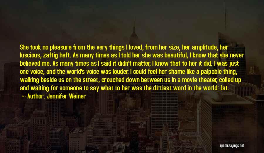 I'm Fat But I'm Beautiful Quotes By Jennifer Weiner