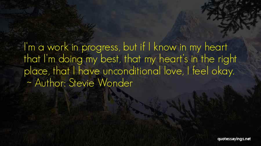 I'm In Progress Quotes By Stevie Wonder