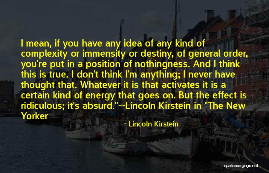 I'm Mean Quotes By Lincoln Kirstein