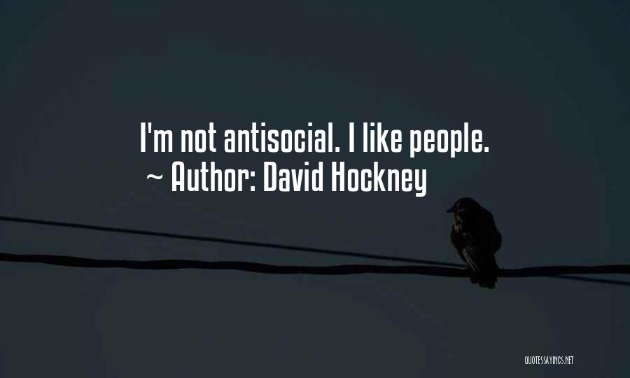 I'm Not Antisocial Quotes By David Hockney