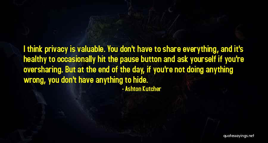 I'm Not Doing Anything Wrong Quotes By Ashton Kutcher