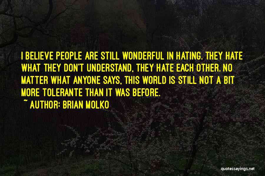 I'm Not Hating Quotes By Brian Molko