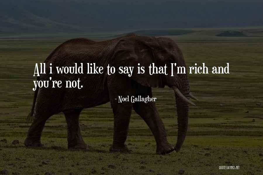 I'm Not Rich Quotes By Noel Gallagher