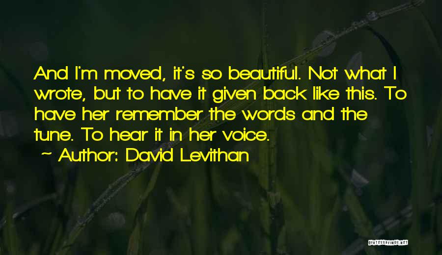 I'm Not So Beautiful Quotes By David Levithan
