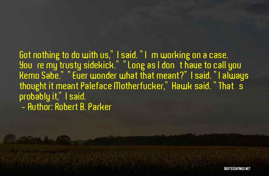 I'm Nothing To You Quotes By Robert B. Parker