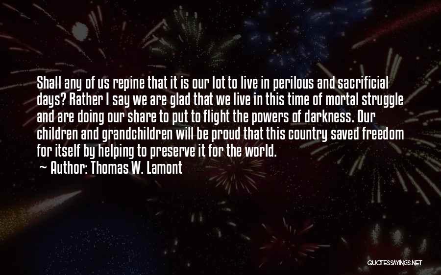 I'm Proud Of Us Quotes By Thomas W. Lamont