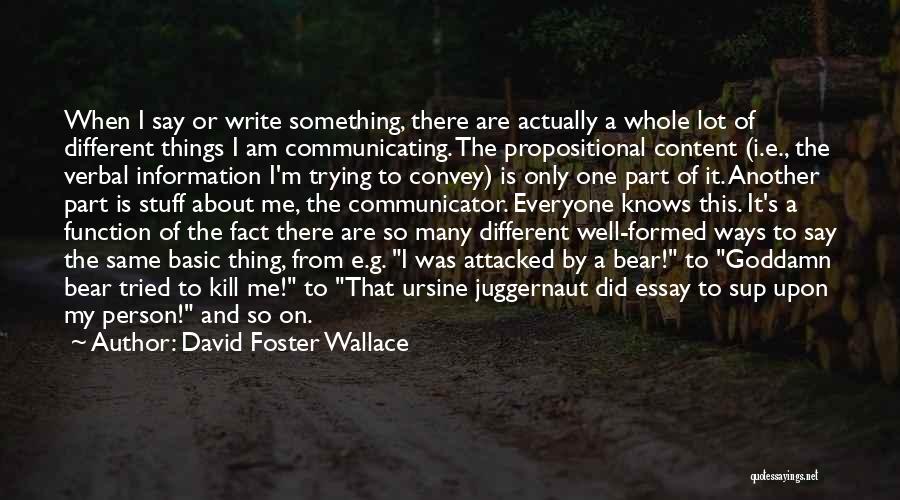 I'm So Different From Everyone Quotes By David Foster Wallace