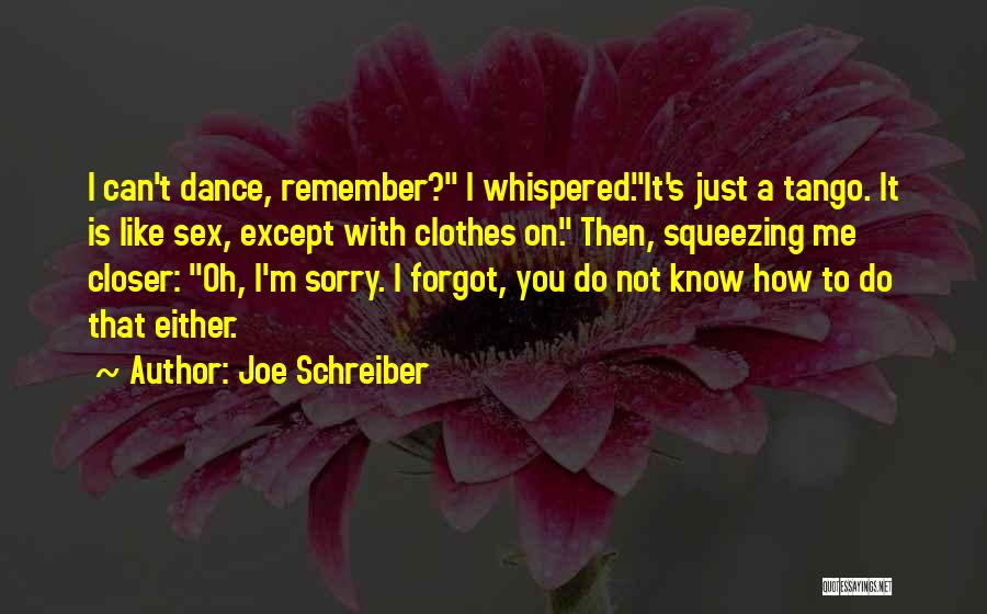 I'm Sorry I Forgot Quotes By Joe Schreiber